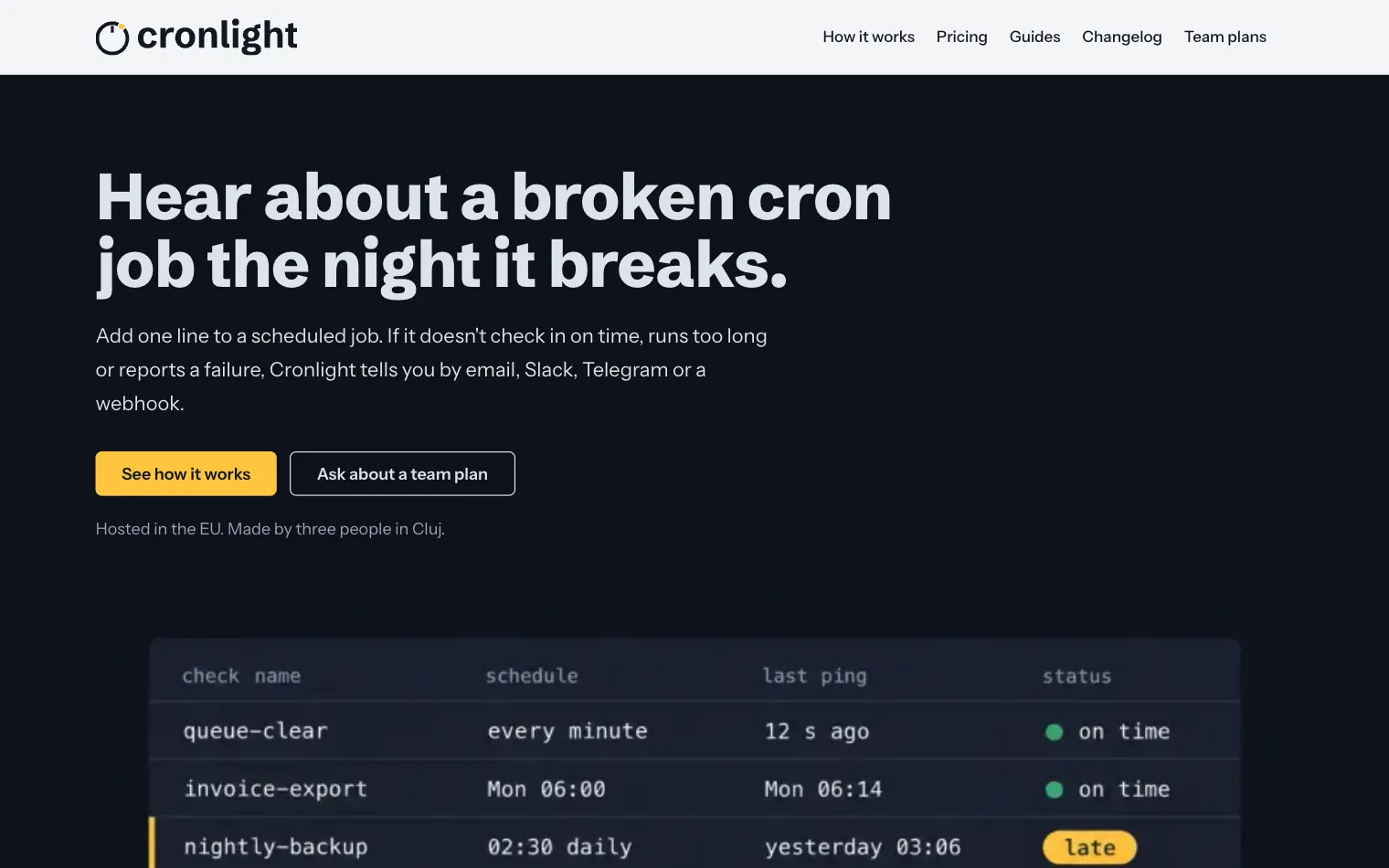 Cronlight · SaaS · three-person studio